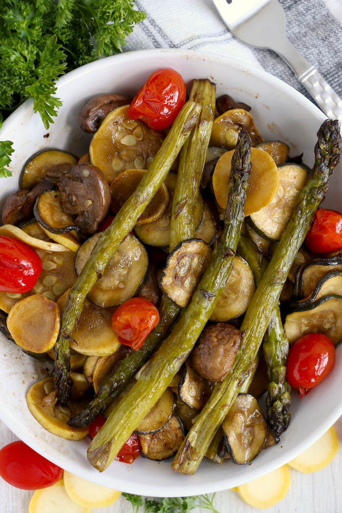 Roasted veggies on a plate