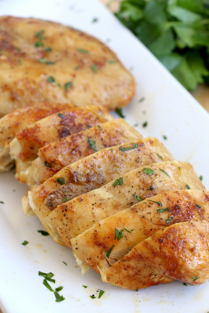 Air Fryer Chicken Breasts - Juicy and flavorful chicken breasts made right in the air fryer! Eat them on their own or add to salads, casseroles or other dishes!