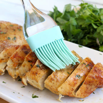 Air Fryer Chicken Breasts - Juicy and flavorful chicken breasts made right in the air fryer! Eat them on their own or add to salads, casseroles or other dishes!