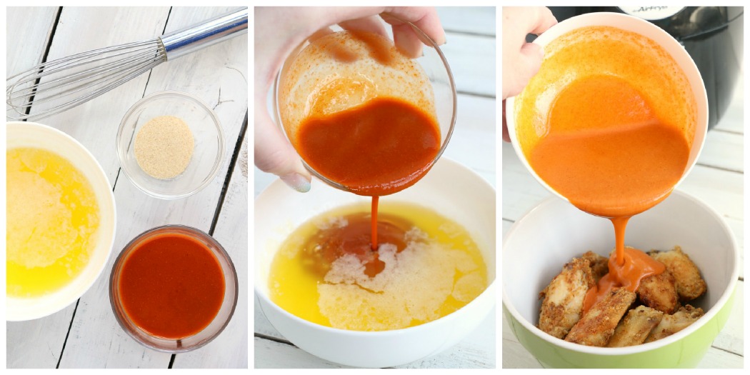 Air Fryer Chicken Wings - Delicious hot wings made in the air fryer in under 20 minutes. Use the sauce recipe provided or choose your favorite sauce!