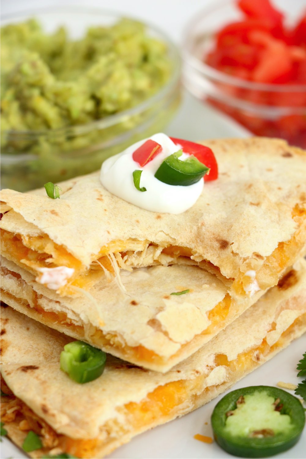 quesadilla with bite out