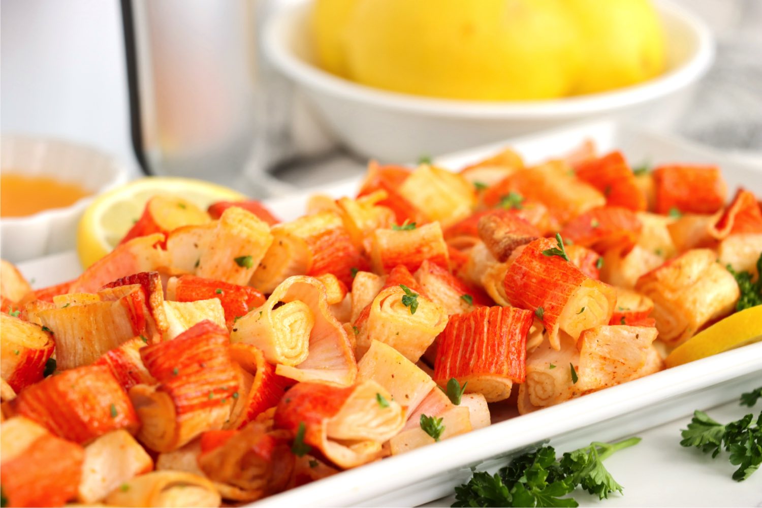 crab pieces made crispy in the air fryer