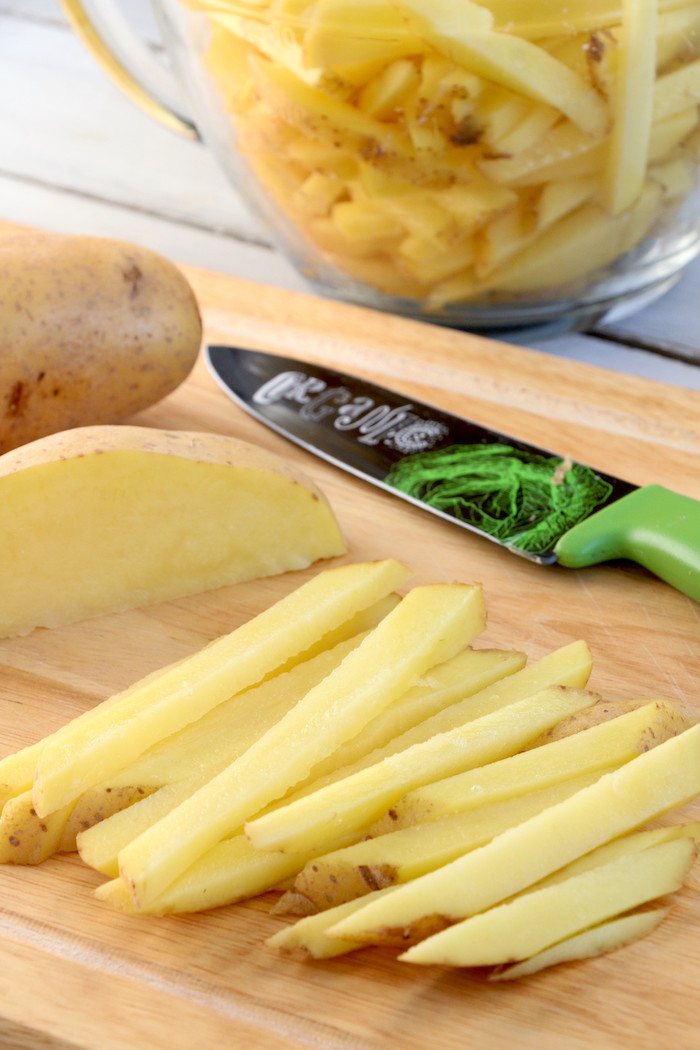 Air Fryer French Fries - Delicious hand cut fries made in the air fryer with 75% less fat than deep frying!