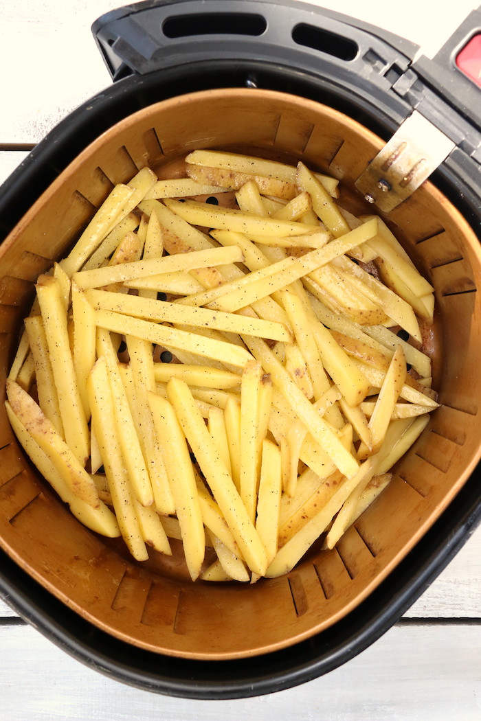 Air Fryer French Fries - Delicious hand cut fries made in the air fryer with 75% less fat than deep frying!