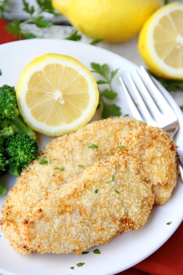 5-Ingredient Air Fryer Lemon Chicken - Chicken tenderloins are dredged in egg and Panko, then air-fried to create a crispy crust. A little salt and squeeze of lemon brings this dish to life!