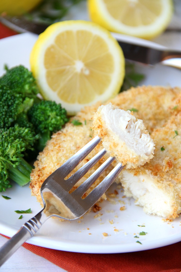 5-Ingredient Air Fryer Lemon Chicken - Chicken tenderloins are dredged in egg and Panko, then air-fried to create a crispy crust. A little salt and squeeze of lemon brings this dish to life!