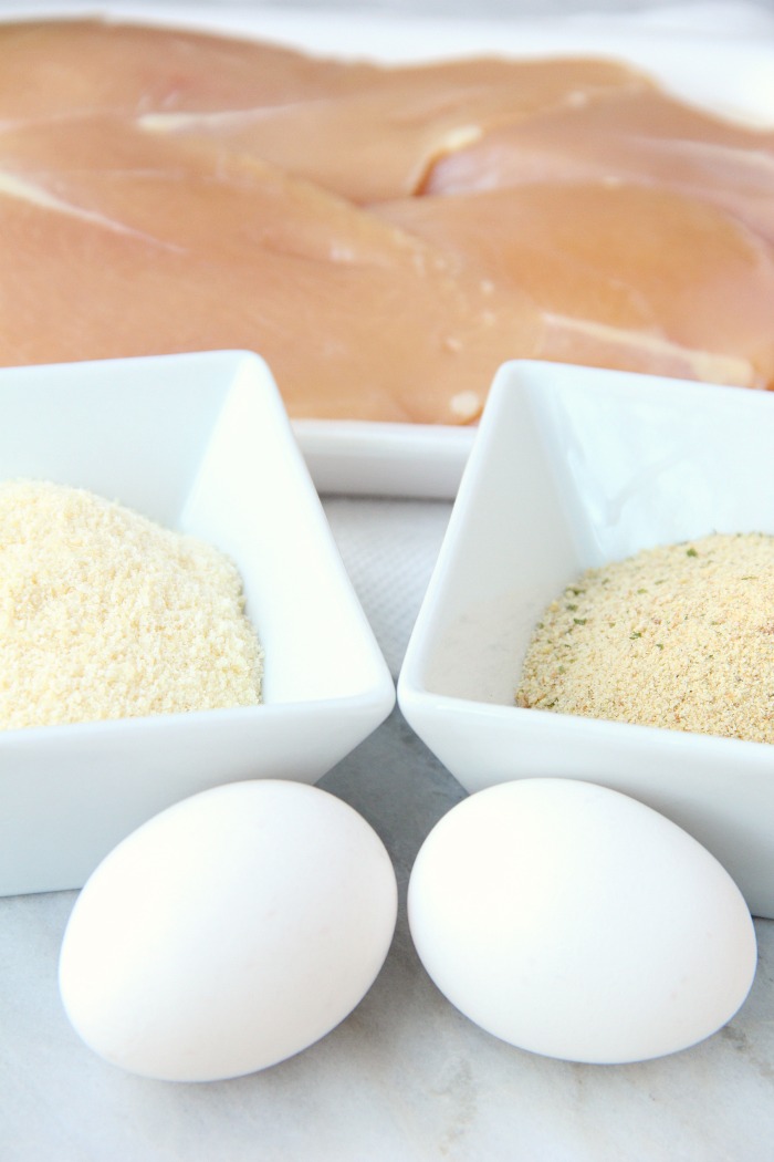 Air Fryer Parmesan Chicken - A mixture of Parmesan cheese and breadcrumbs make this chicken an easy and delicious meal the whole family will love!