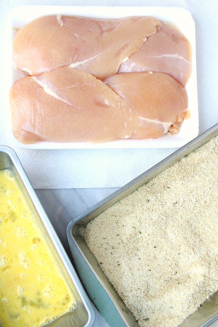 Air Fryer Parmesan Chicken - A mixture of Parmesan cheese and breadcrumbs make this chicken an easy and delicious meal the whole family will love!