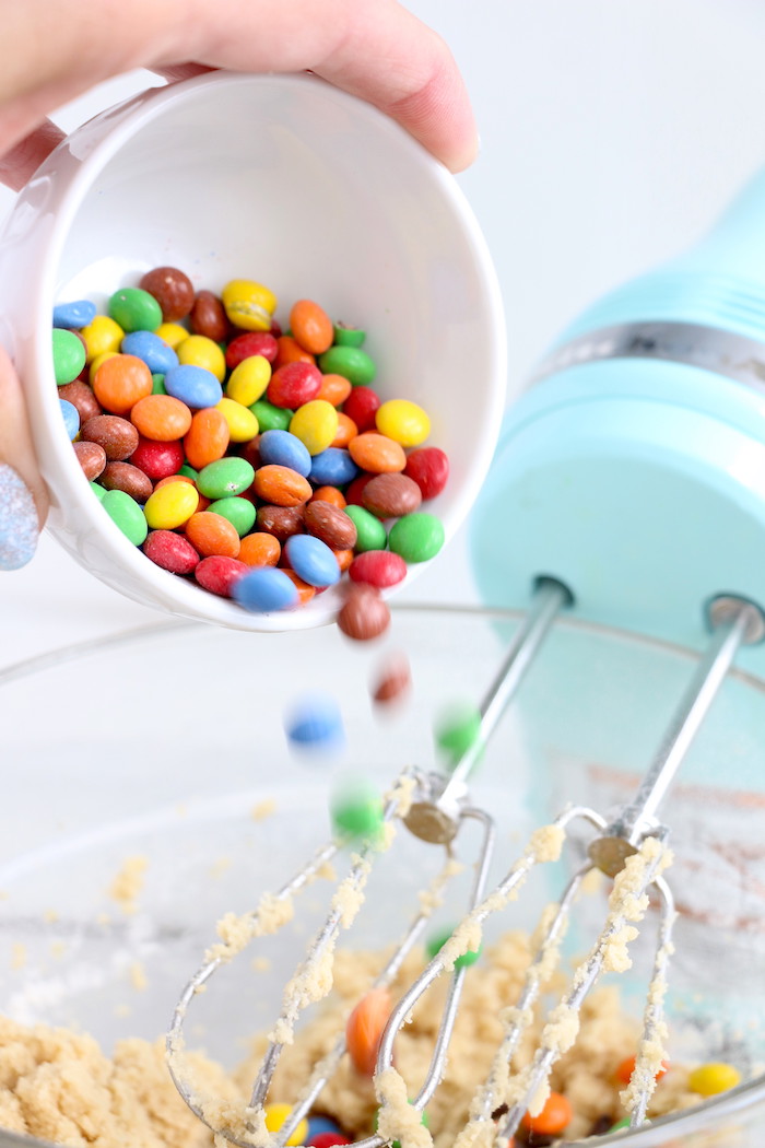 Air Fryer Pizookie - A soft and chewy cookie filled with mini chocolate chips and M&Ms made right in the air fryer in under 10 minutes! Large enough to serve a crowd!