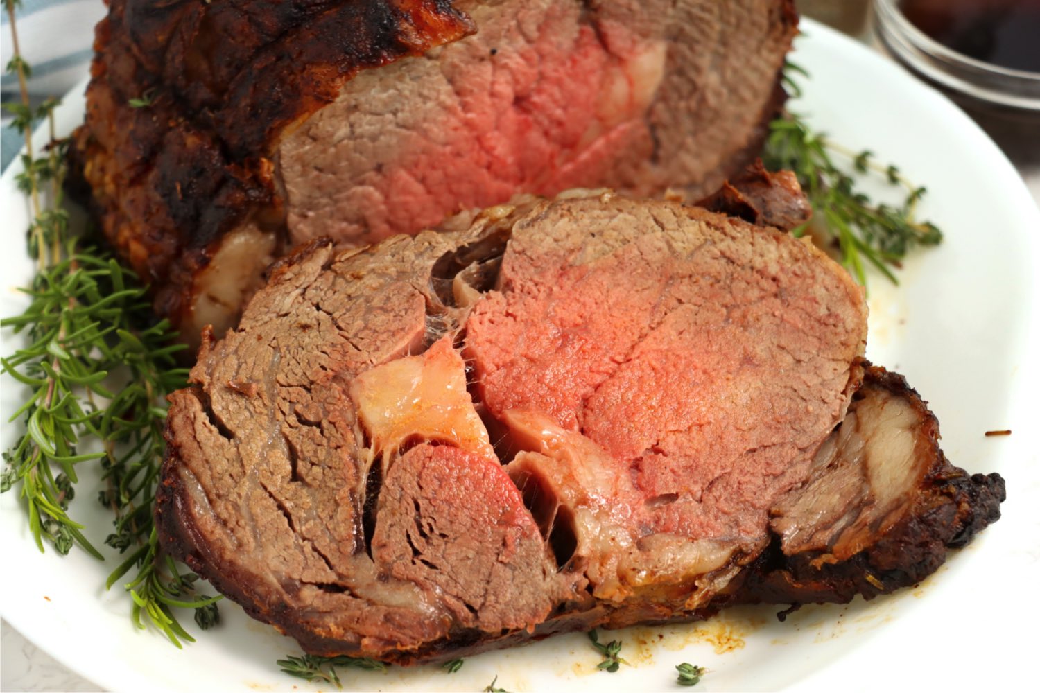 slice piece of prime rib roast