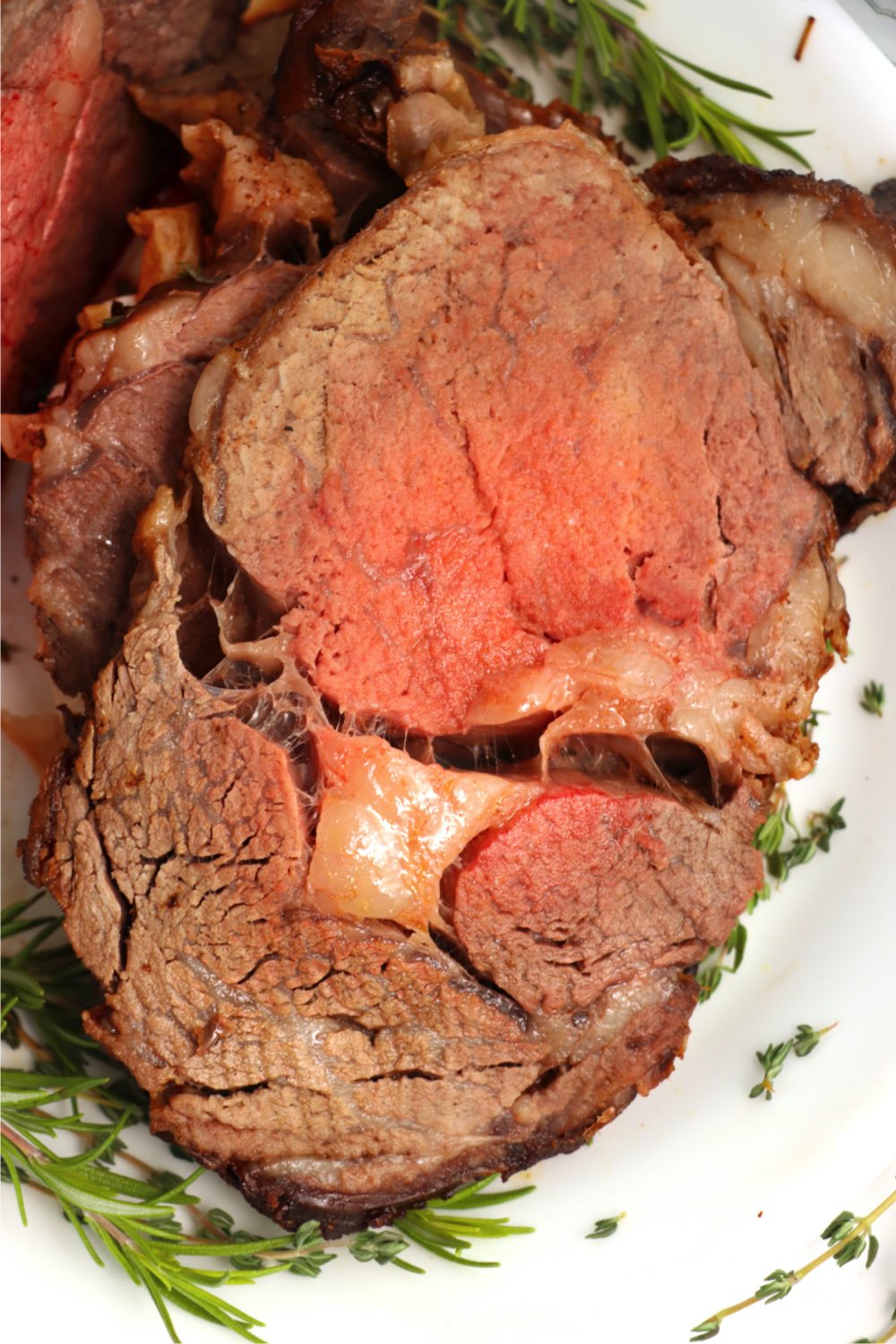 piece of medium cooked prime rib