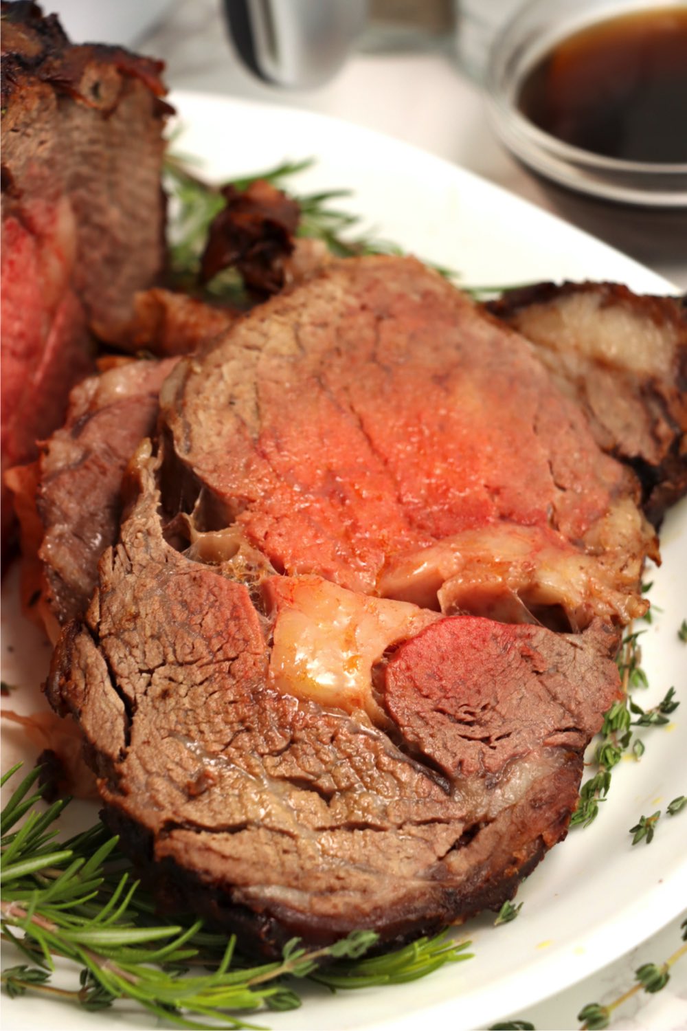 slices of prime rib roast made in air fryer