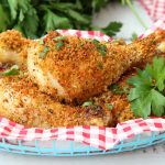 Double Crunch Chicken Drumsticks - These chicken drumsticks are super crunchy on the outside and packed with flavor! Make them in the air fryer or the oven!