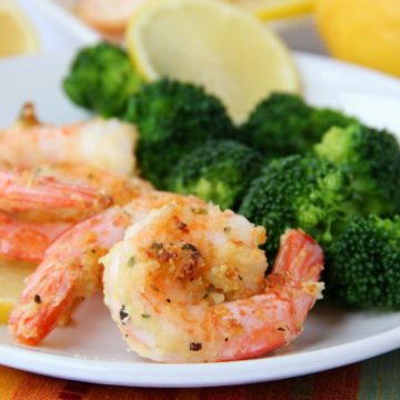 Air Fryer Parmesan Shrimp - Simple and flavorful garlic and parmesan air-fried shrimp, ready in 10 minutes!