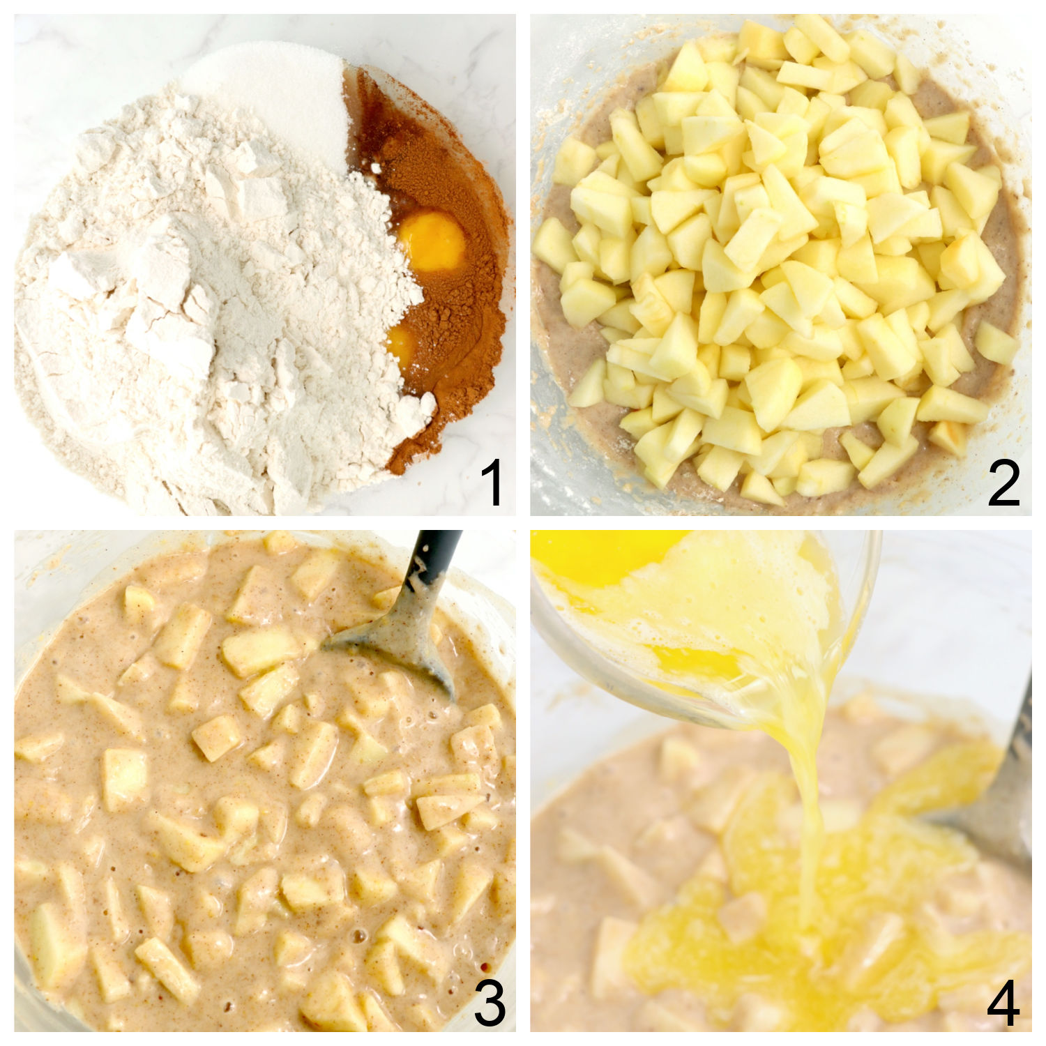 steps for making apple fritter cake