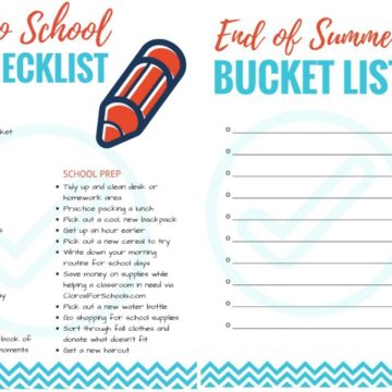 Printable Back to School Fun Checklist - Fun ideas for ending the summer with a bang and easing into the kids' back-to-school schedule.