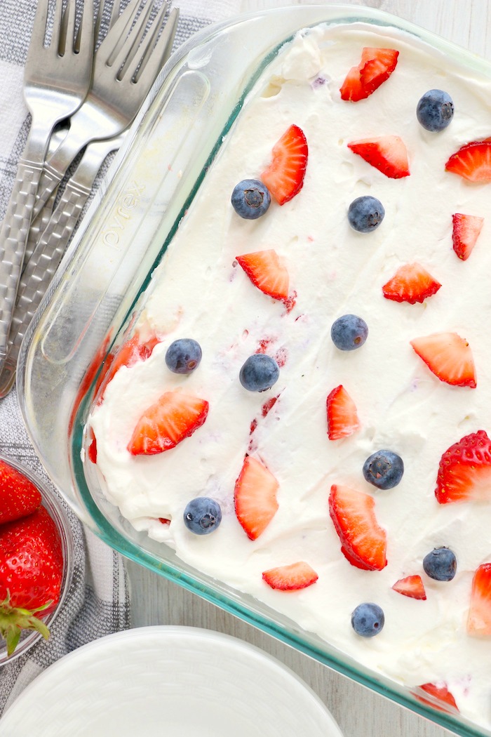 Berry angel food cake dessert