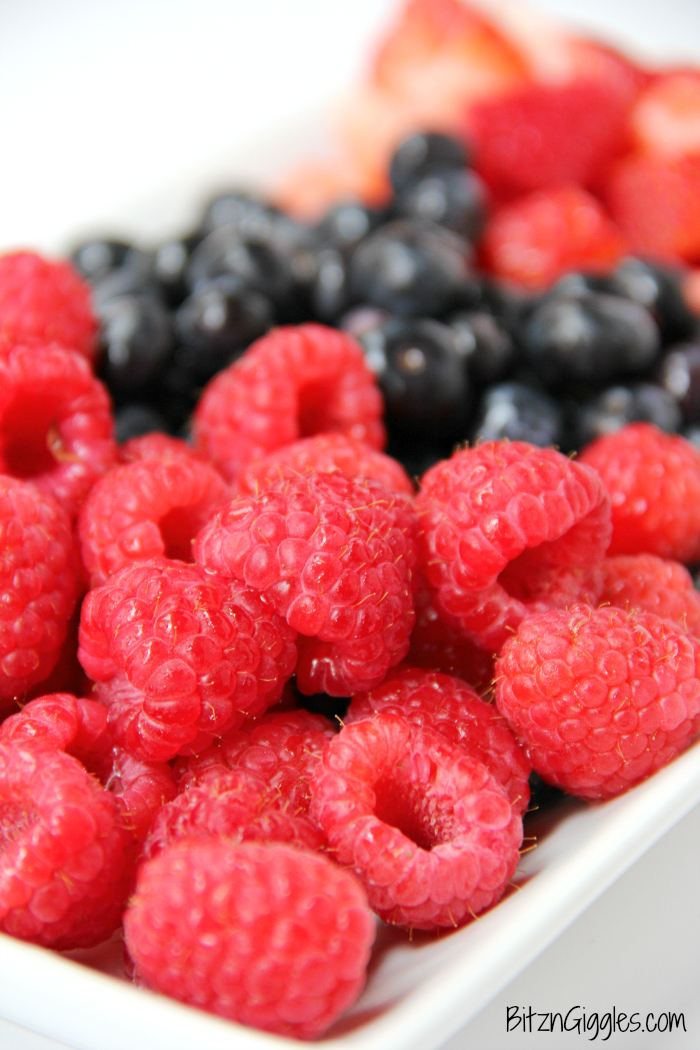 Triple Berry Shortcake Salad - Such an easy and delicious summer salad loaded with berries and hints of shortcake. Perfect for Memorial Day and 4th of July!!