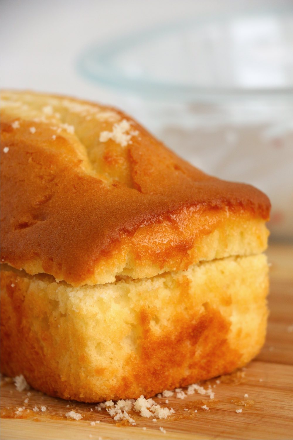 Sliced through pound cake