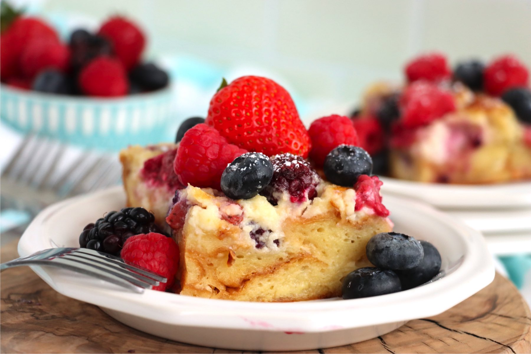 piece of croissant bake and berries
