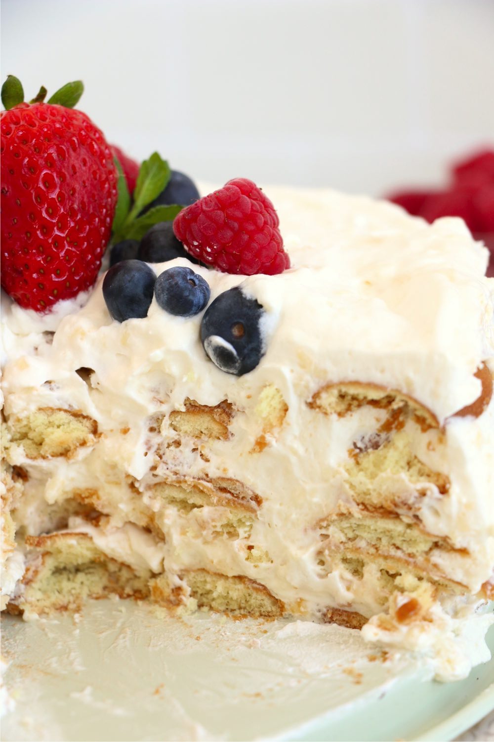 inside view of vanilla wafer layered cake