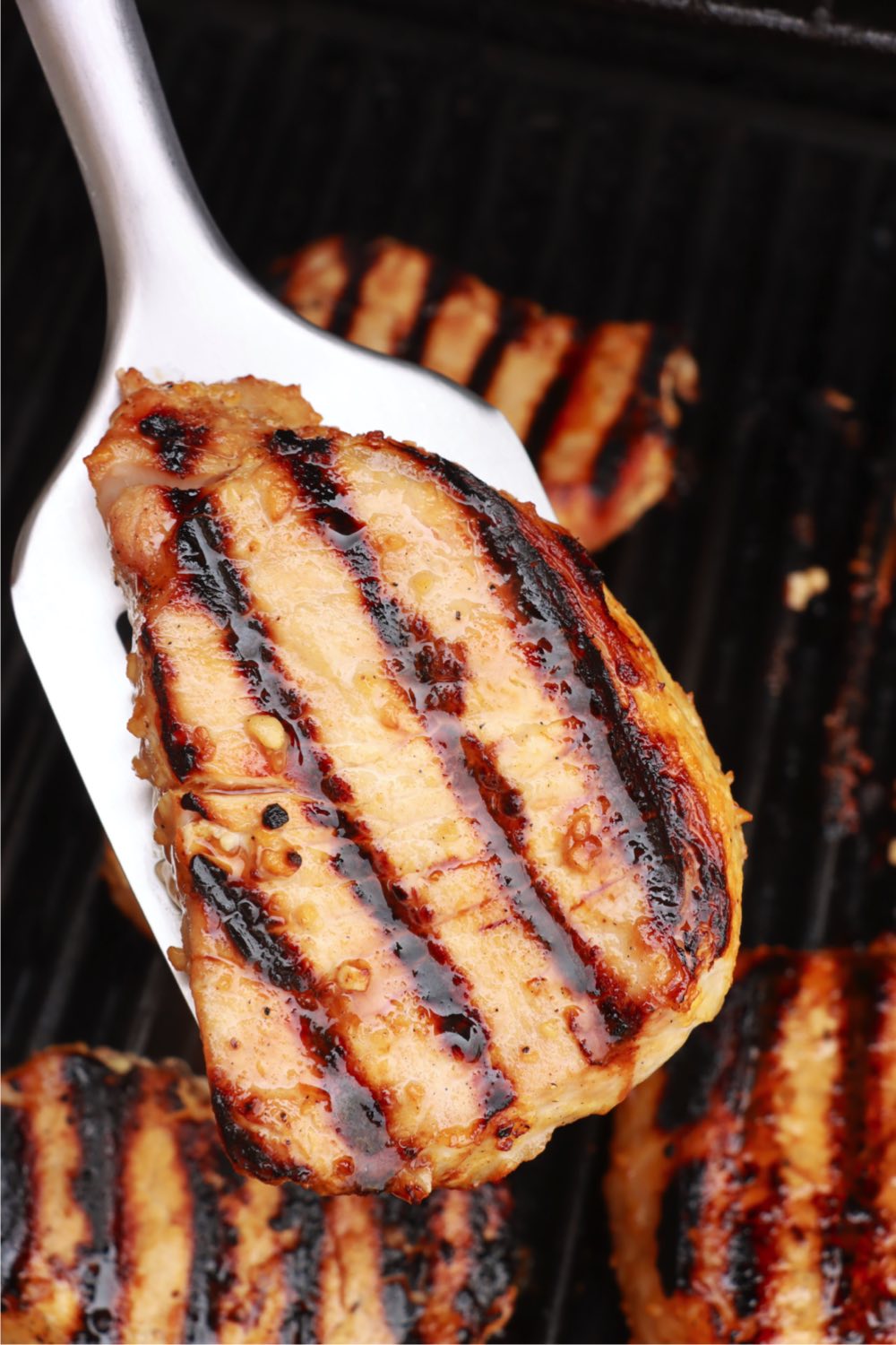 pork chop on a spatula