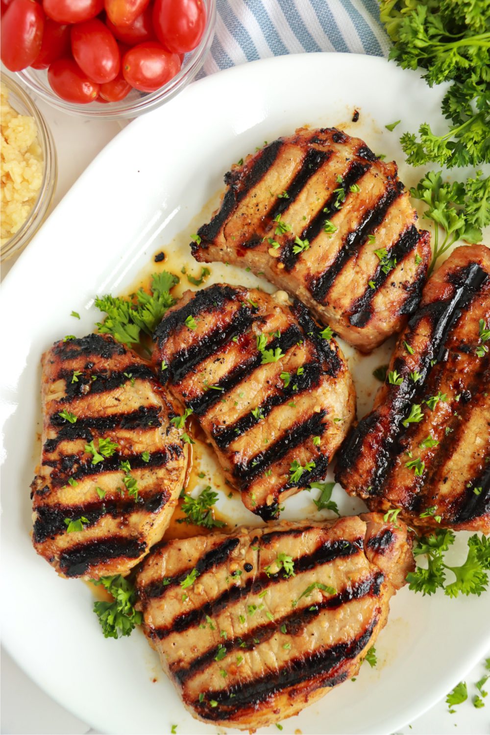 platter full of pork chops