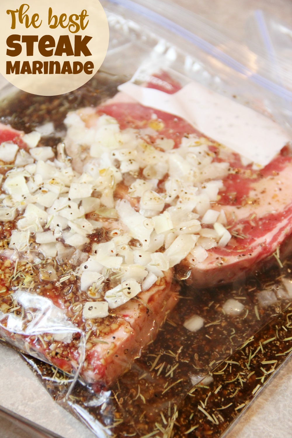 The Best Steak Marinade - A delicious and easy homemade steak marinade that's bursting with flavor! Perfect for any cut of beef, but absolutely divine on Ribeye steaks!