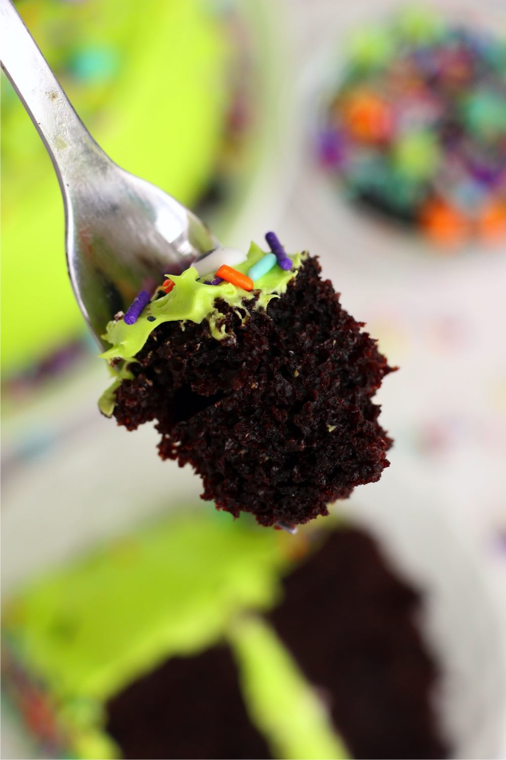 forkful of chocolate cake