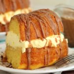vanilla custard glaze filled cake
