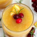 top shot of frozen slush drink in a glass