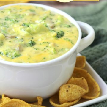 Broccoli Cheese Dip - Warm cheesy broccoli dip bursting with flavor! Perfect for parties!