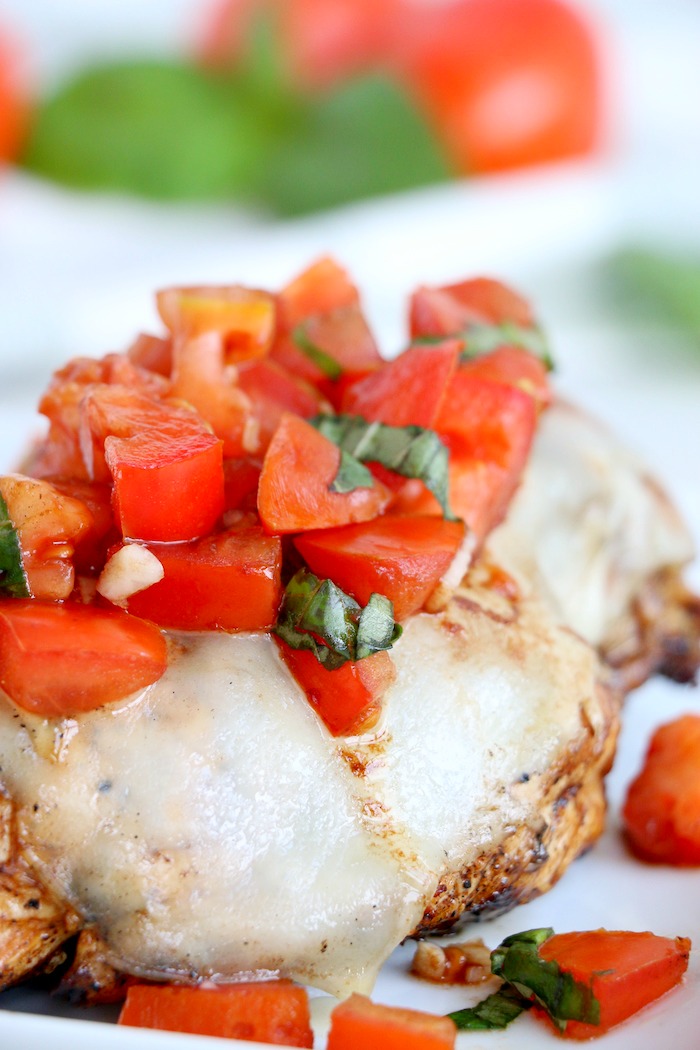 chicken breast with bruschetta topping