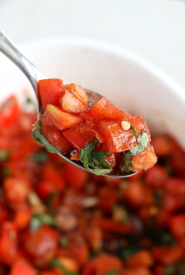 spoonful of bruschetta