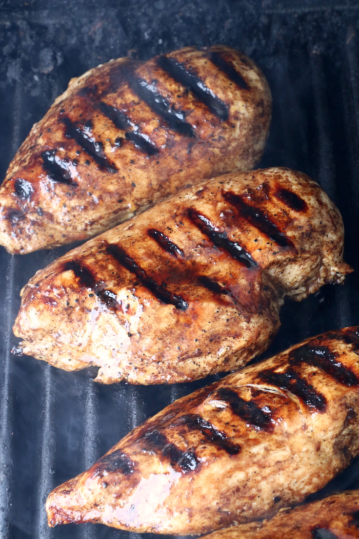 chicken breasts on the grill