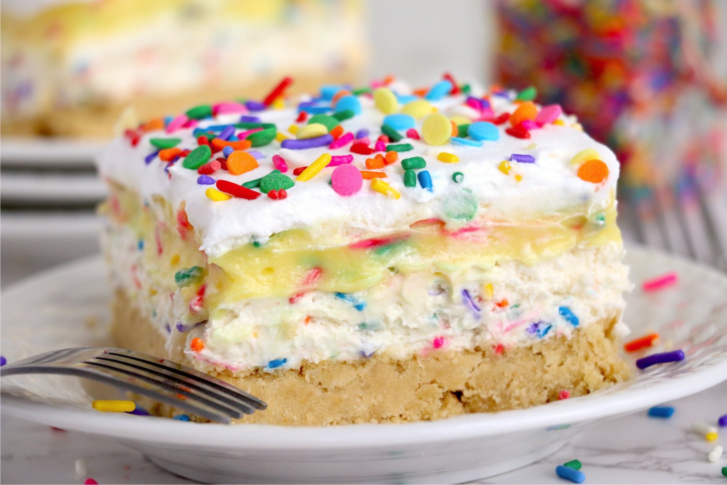 piece of Oreo cake batter lush dessert