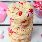 5-Ingredient Funfetti Cake Mix Cookies - Easy, moist, cake-like cookie decorated with M&Ms and sprinkles.