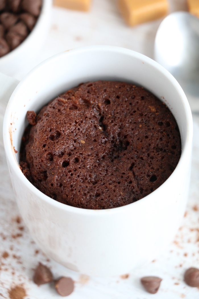 chocolate cake in a mug