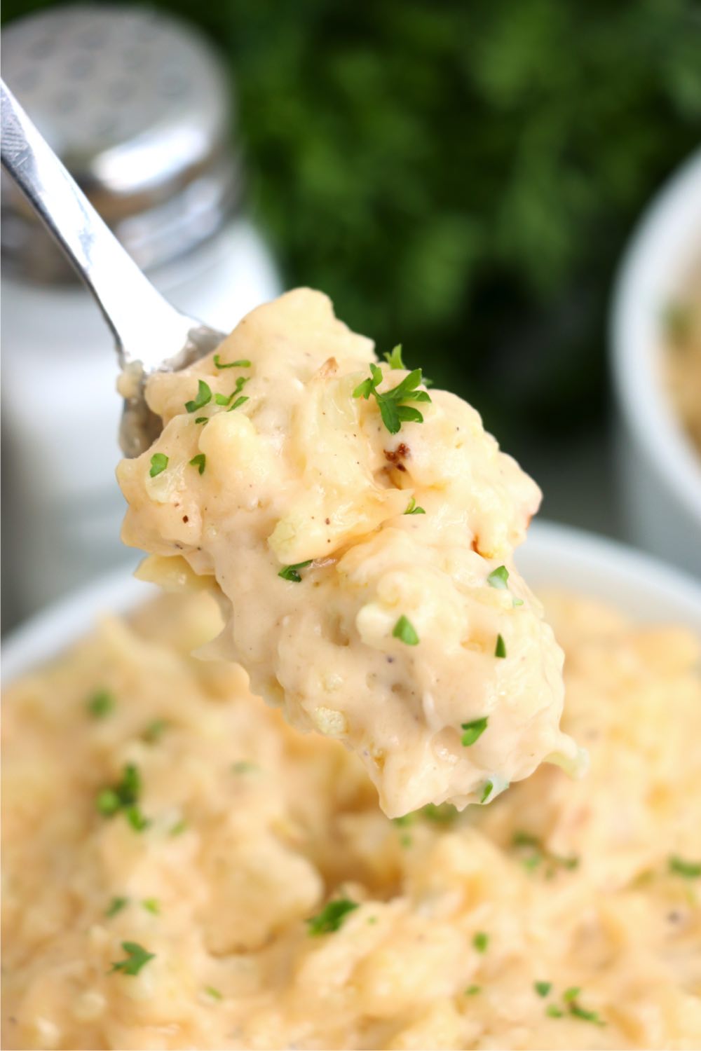 spoonful of cauliflower mac & cheese