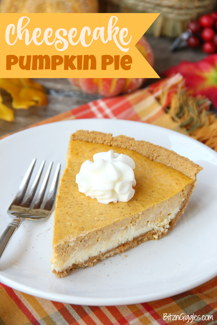 Cheesecake Pumpkin Pie - Quick and easy pumpkin pie with a creamy and delicious cheesecake layer!