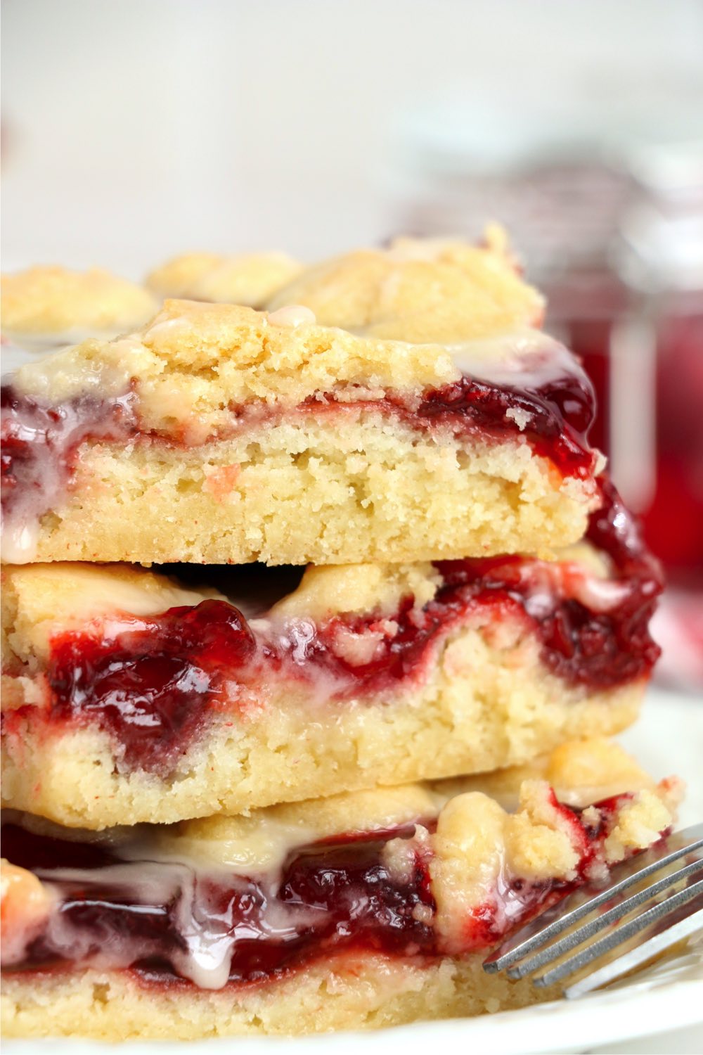 stack of cherry kuchen bars