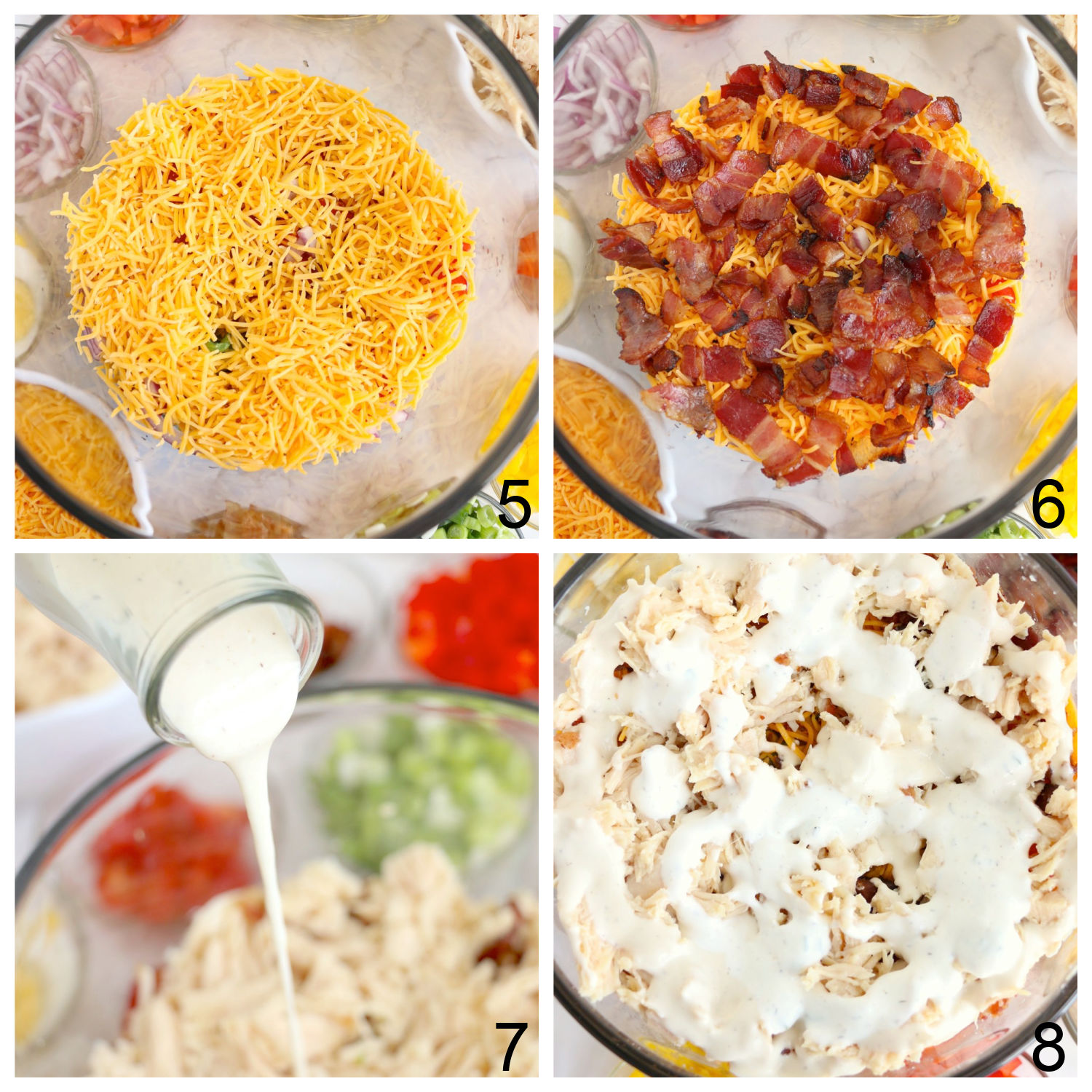 steps for making chicken bacon ranch salad