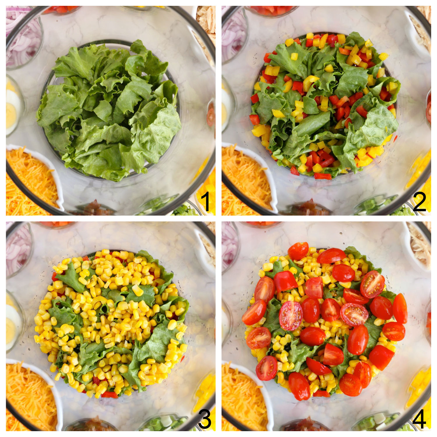 steps for making a layered salad