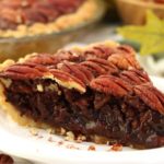 Piece of pecan Kahlua pie on a plate