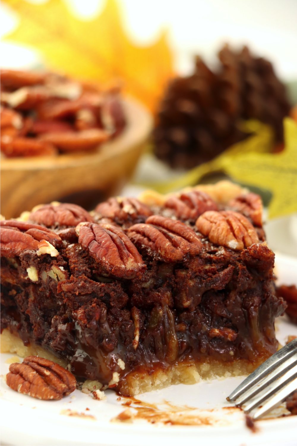 half eaten slice of Kahlua Pecan pie