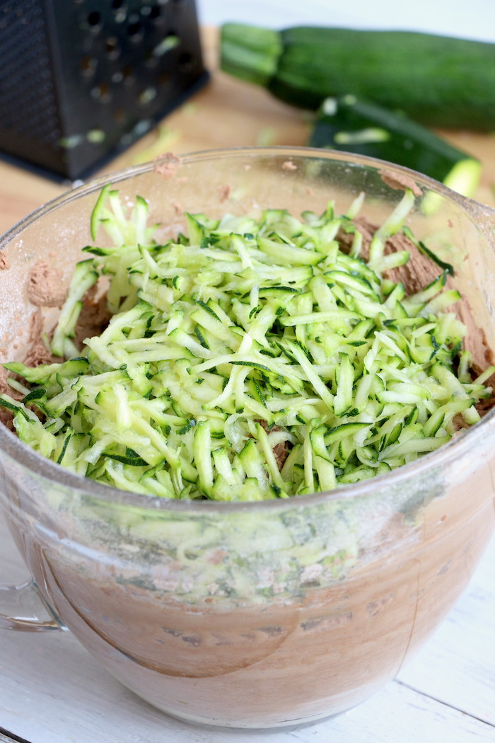 Zucchini Cake - Rich and moist chocolate zucchini cake topped with chocolate peanut butter frosting.