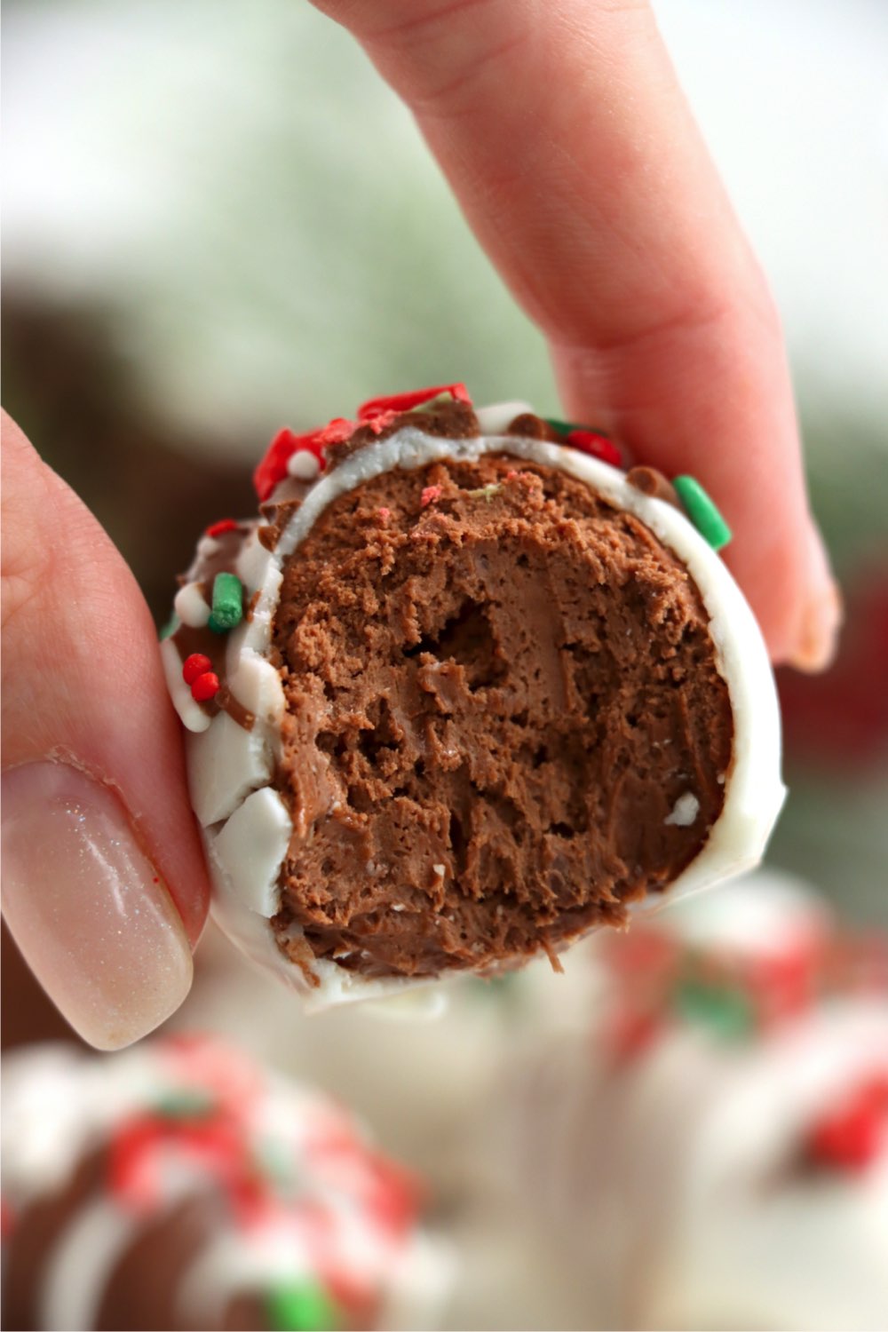 inside of a Cool Whip truffle