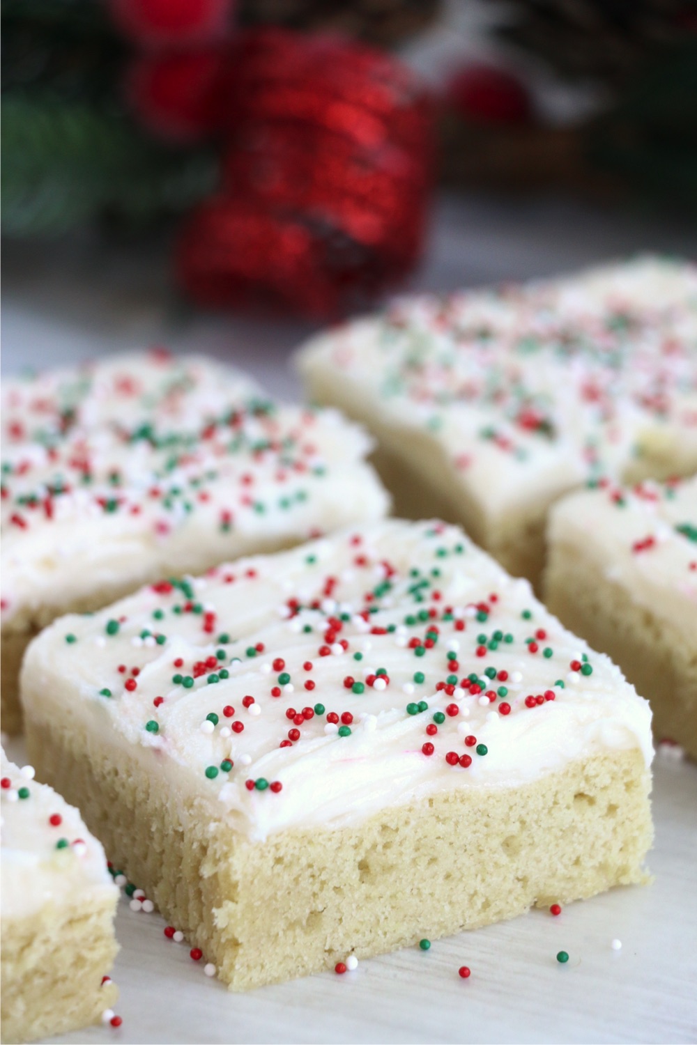 Cut Christmas Sugar Cookie Cake Bars