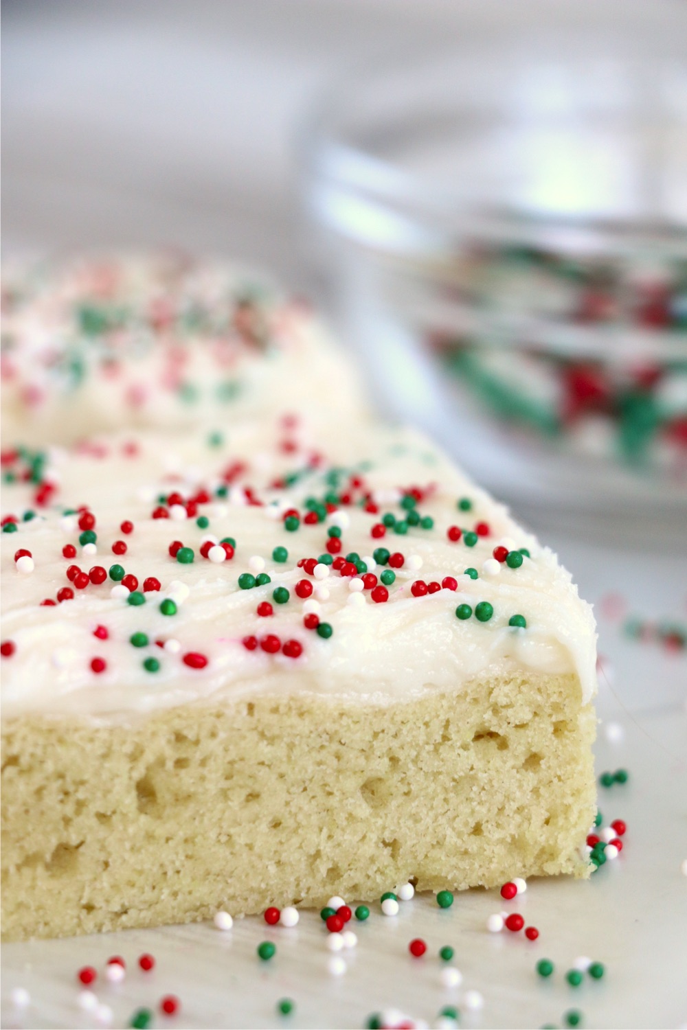 Close up of sugar cookie bar