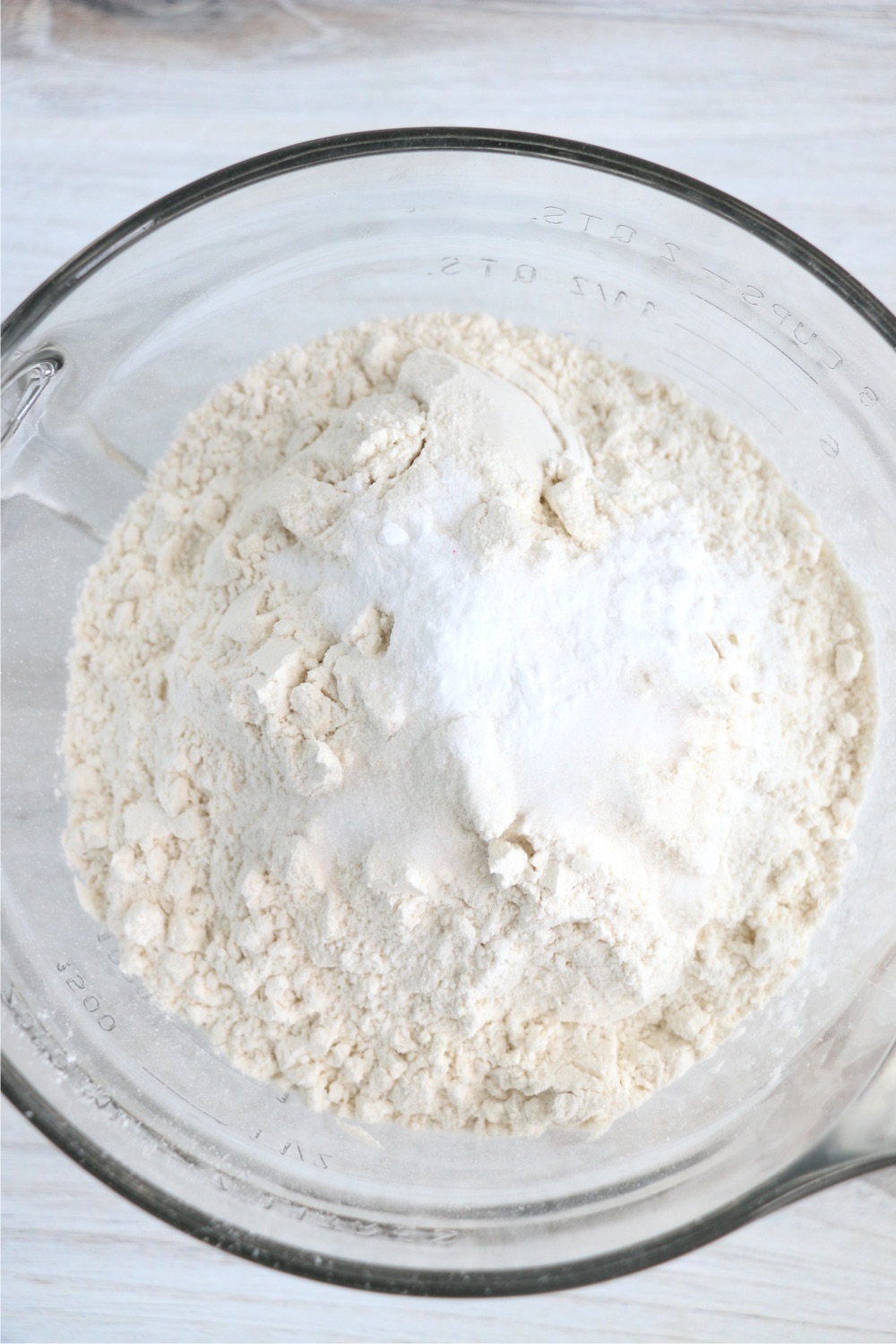 Dry ingredients for sugar cookie cake bars